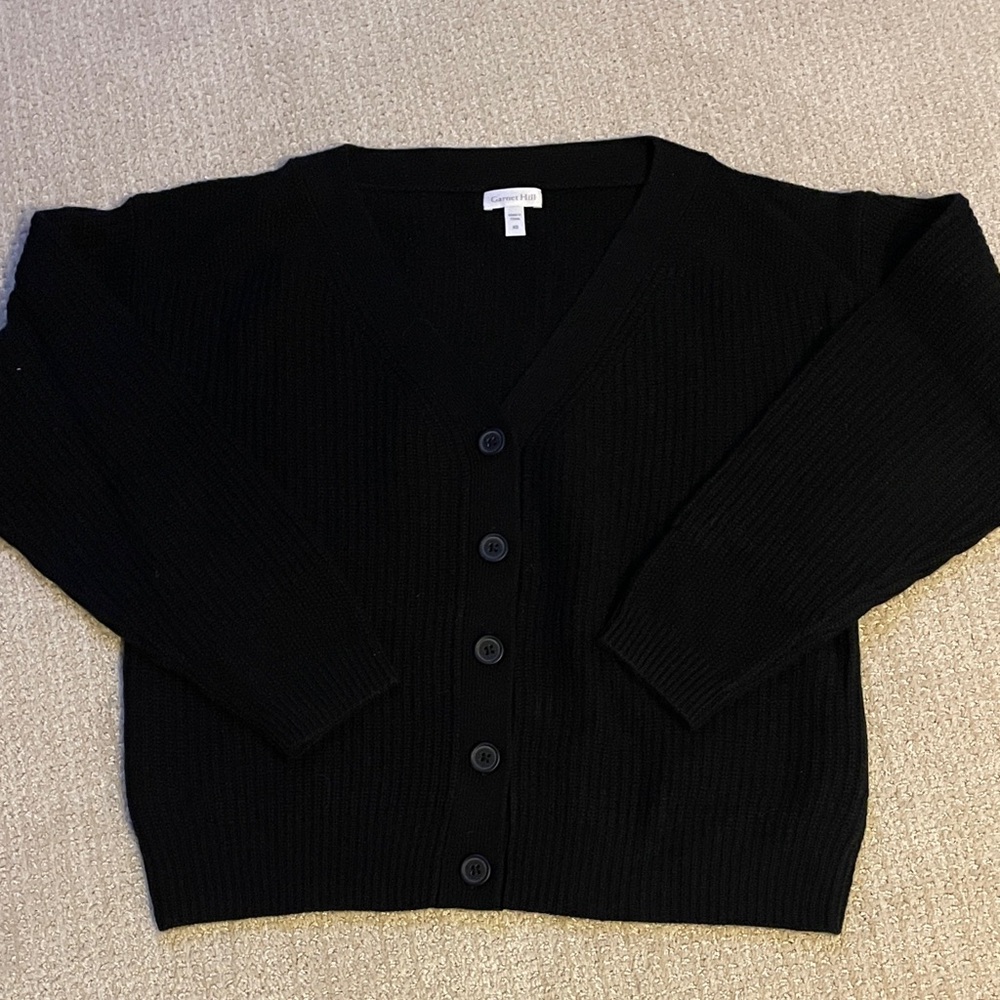 Garnet Hill Cashmere Button-Up Cardigan Sweater